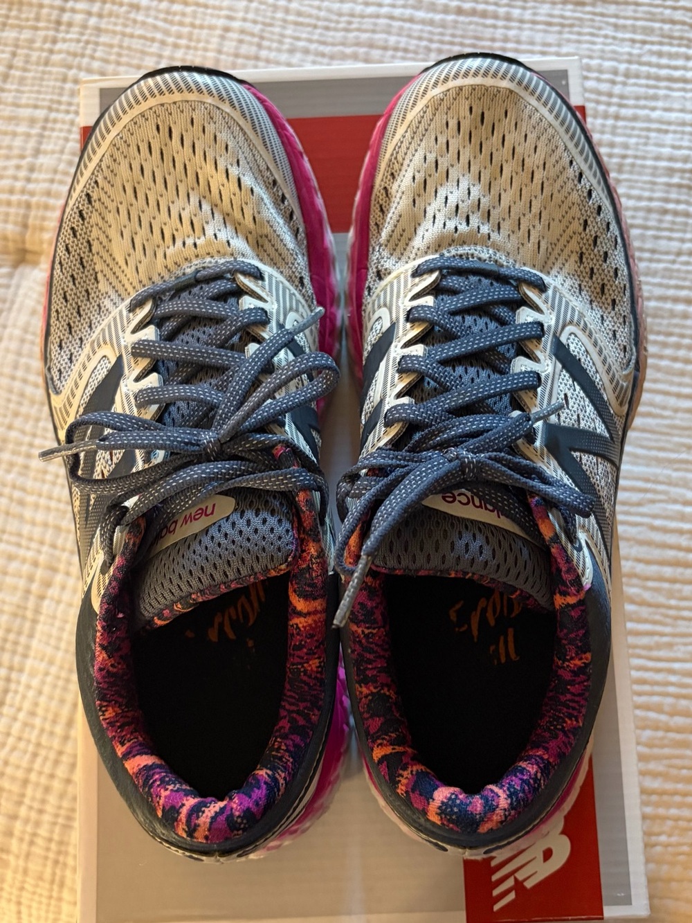New Balance 1080 v7 Women’s Gray and Pink Athletic Running Shoes- SZ 9 - In Box!